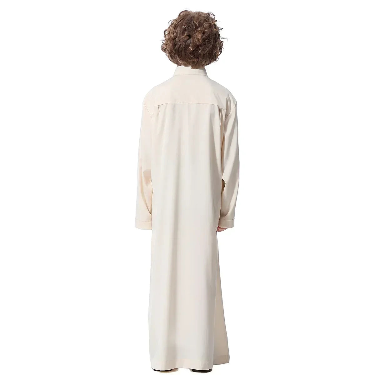 Solid Stand Collar Boys Kids Islamic Muslim Juba Kaftan Robe Arabian Dubai Qatar Children Long Dress Singel-Breasted Abaya Robe