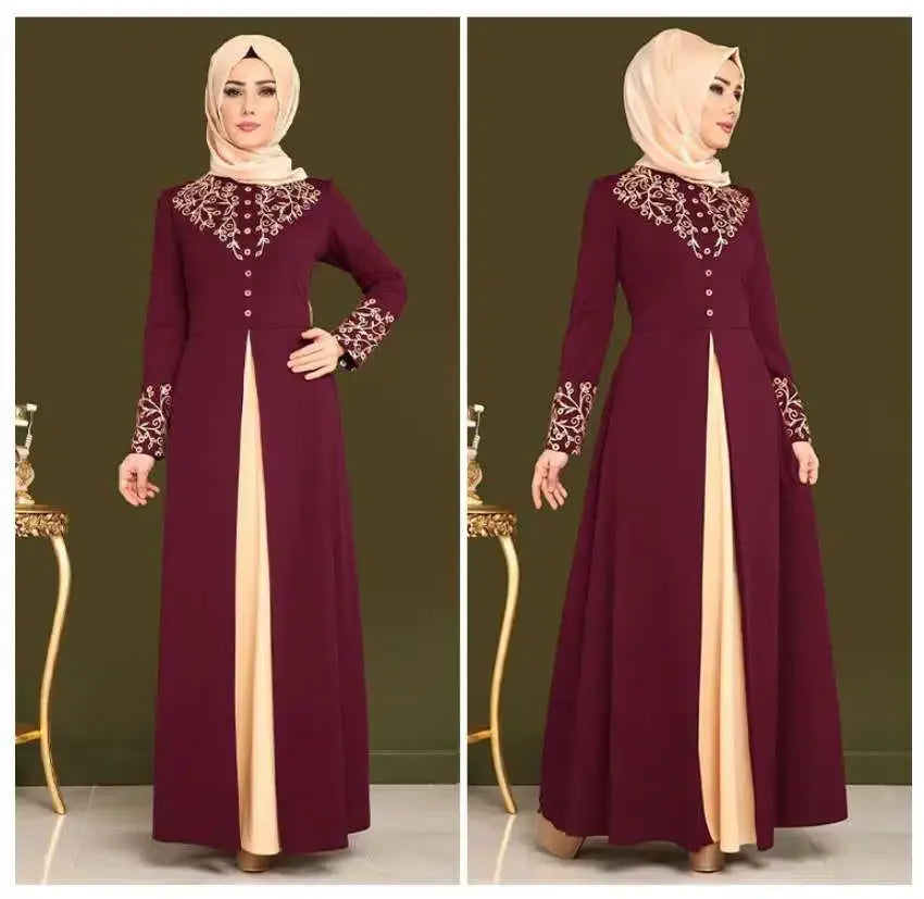 Muslim Dress Womens  Fashion Abaya Dubai  Appliques  Turkey   Women Elegant Long