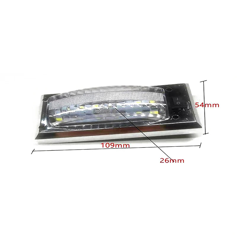 LED 12V-24V Panel Light Car Interior Reading Lamp High Brightness Lights for Van Truck RV Boat Camper Lights Switch On Off