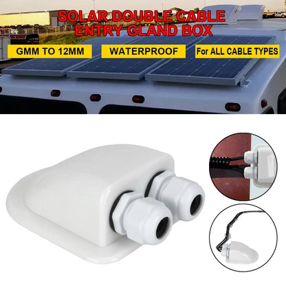 Caravan Solar Car Junction Box Cable Entry Gland Box Roof Wire Entry Cable Connector Holder Dual Hole camper van