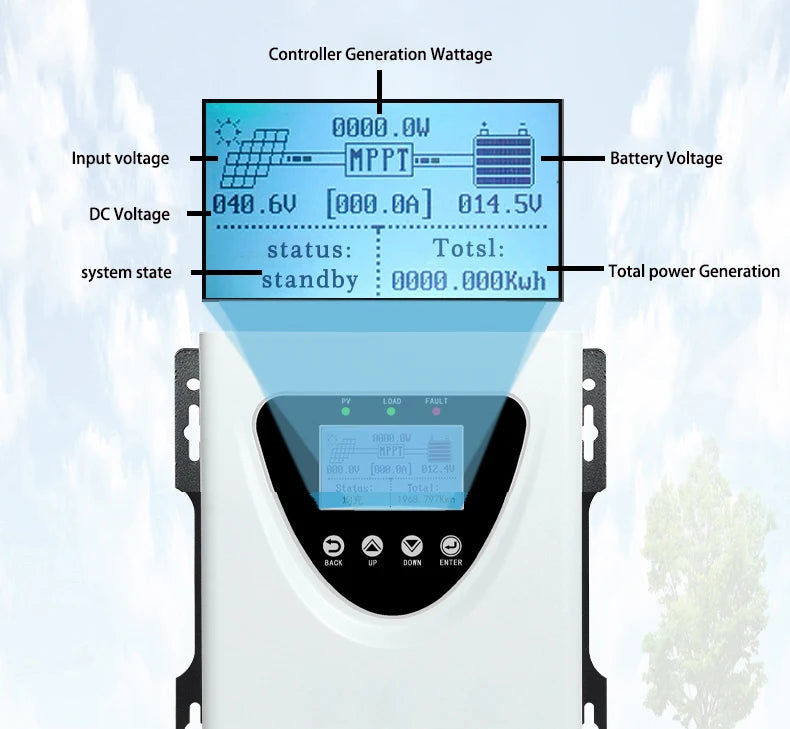 MPPT 60A 50A 30A  100A 150VDC Solar Charge Controller With LCD DISPLAY RS485 interface For12V 24V 36V 48V Home Solar System