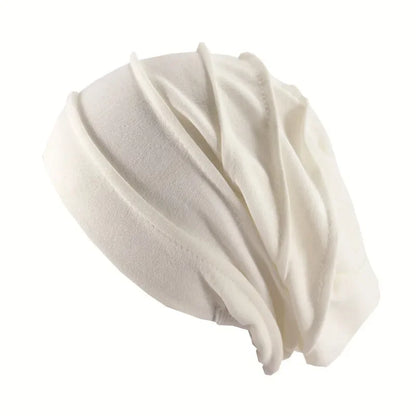 Breathable Elastic Women's Turban Hat Soft Ruffle Head Wrap Cap Lady Cancer Chemo Cap Muslim Headscarf Hat