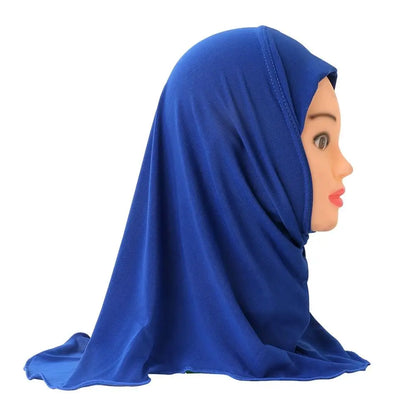 50cm Children Hijabs Muslim Girls Kids Hijab Islamic Scarf Shawls Soft and Stretch Material for 2 to 7 Years Old Girls Turban