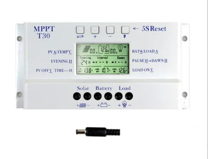 MPPT 20/30/40A 12V/24V LCD Plastic Solar Panel Regulator Charge Controller 3 Timer Solar Panel Stabilizer