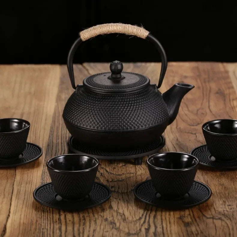 Cast Iron Tea Teapot Japanese Tea Kettle Chinese Teapots for Boiling Water Ceremony Accessory Kitchen Teaware Set Charcoal Stove