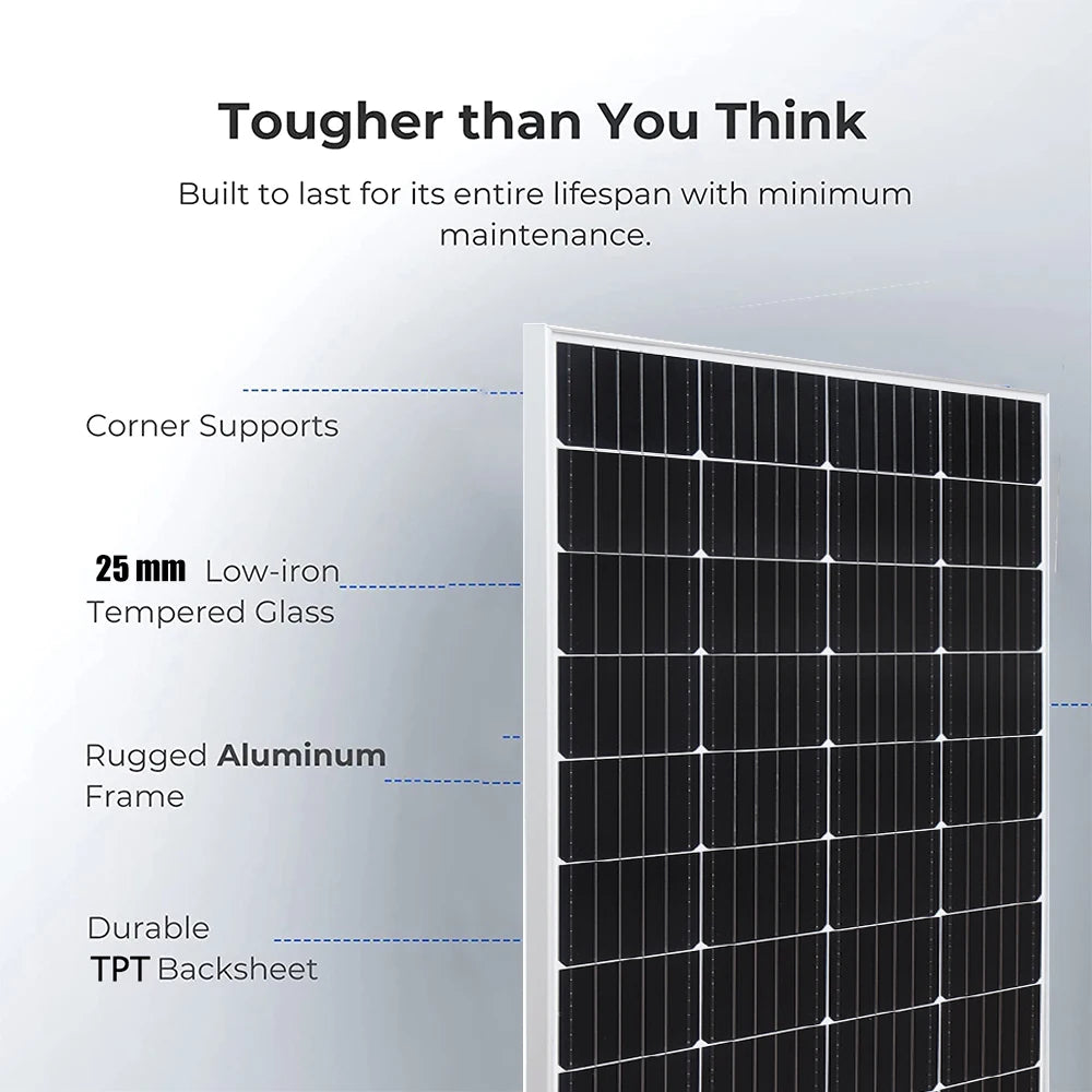 XINPUGUANG Rigid Glass Solar Panel Monocrystalline 200W 300W 400W (2x100w / 150w / 200W solar panels charge) On-grid / Off-grid