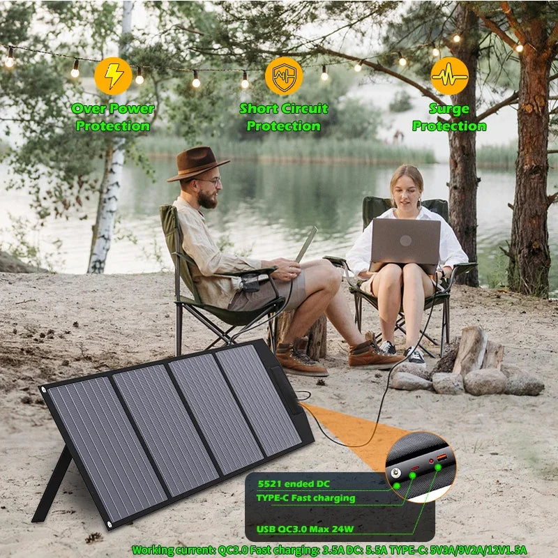 Flexible Foldable Solar Panel High Efficience Travel & Phone & Boat Portable 12V 2000w 1500w 1000w 500w Solar Panel Kit