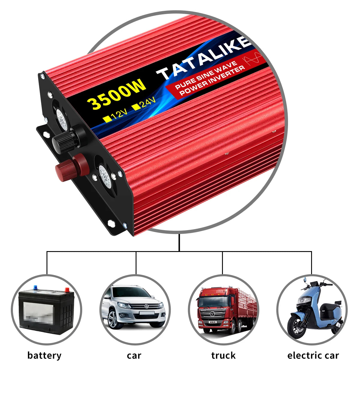 pure sine wave power inverter 12V to 220V 50HZ 2500W 3500W 4500W 5000W 6000W DC to AC voltage converter  power supply EU Socket