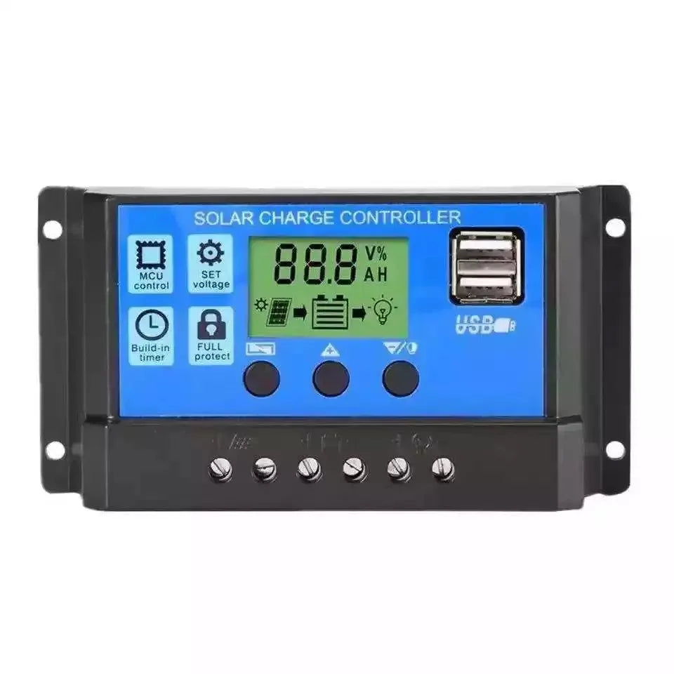 mppt solar charge 10A 20A 30A Solar Controller 12V/24V Solar Regulator PWM Battery Charger LCD Display Dual USB 5V Output