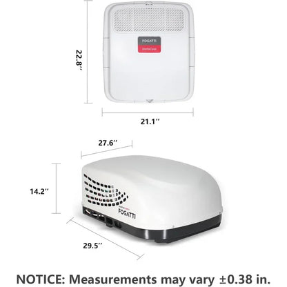 RV AC unit 15k BTU rooftop non-ducted RV air conditioner including air distribution box and white instacool series for motorhome