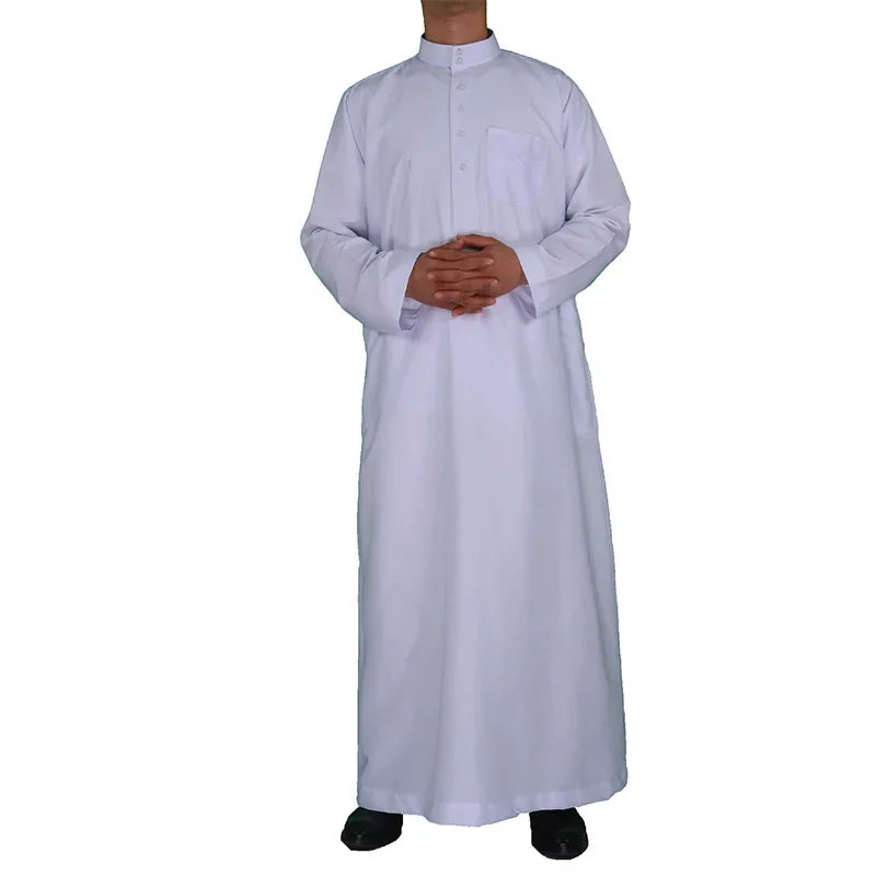 2025 Islamic Clothing Men Jubba Thobe Muslim Long Sleeve Loose Man Saudi Arabia Pakistan Kurta  Muslim Costumes Tunic Men Abaya