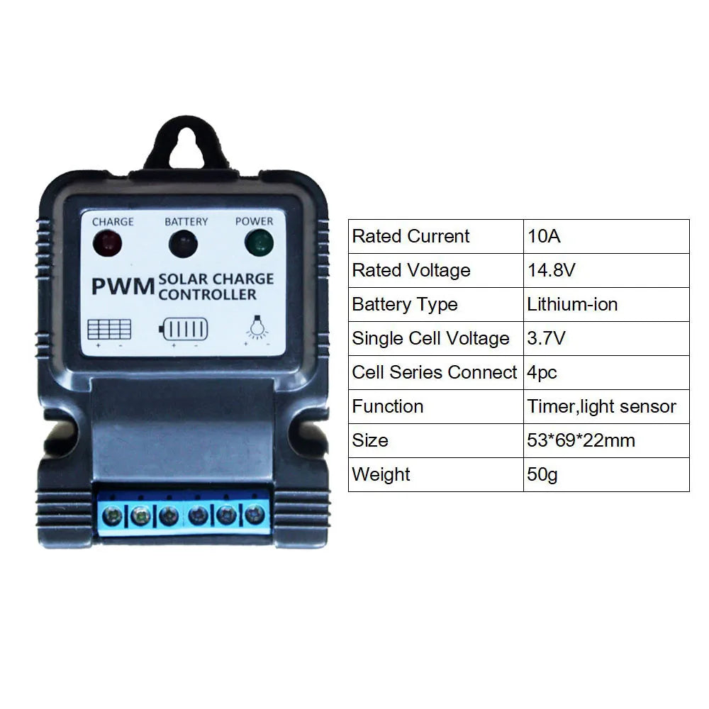 Battery Charger Charge Controller 10A Regulator 1pcs 6V 12V Automatic Solar Automation Control Systems Brand New