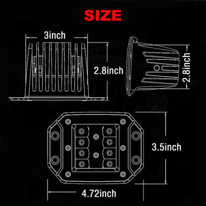 ANMINGPU 2x 5" Flush Mount LED Work Light Bar Off Road 12V 24V 40W Spot Beam LED Pods Light Bar for Car Truck Atv Jeep Headlight