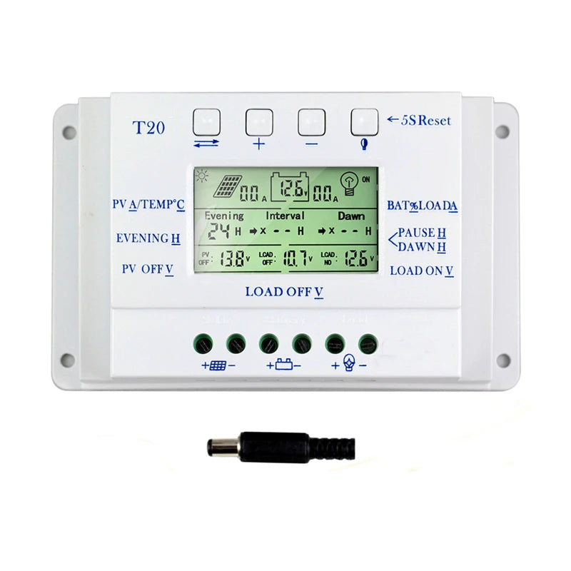 40A 20A Solar Charge Regulator Fit for Street Light System with 12V 24V Auto LCD Display Controller with Load Dual Timer Control