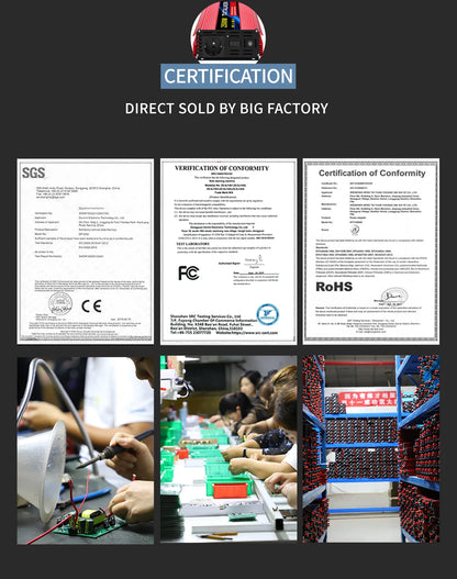 pure sine wave power inverter 12V to 220V 50HZ 2500W 3500W 4500W 5000W 6000W DC to AC voltage converter  power supply EU Socket