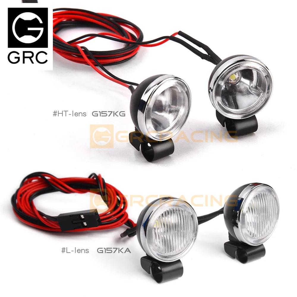 GRC RC Car 1/8 1/10 20mm Spotlight Vintage Round Remote Control Off-Road Searchlight Headlight for T4 SCX10 #G157KG/G157KA