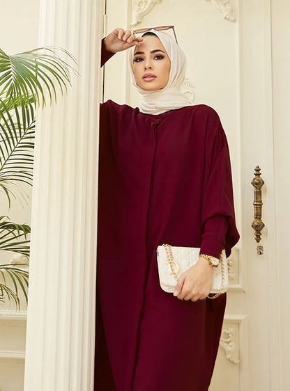 Woman Clothing Kaftan Muslim Robe Embroidered Loose and Breathable Djellaba Abaya Female Jubba Thobe Islam Bat Sleeve Dress Eid