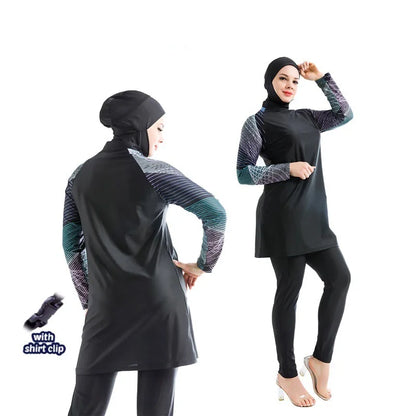 Muslim wimwear Women Hijab Swimsuit Modest  Swimming Suit Islamic Cover Ups Burkini Hijabs For Woman Long Sleeve Bathing Swim