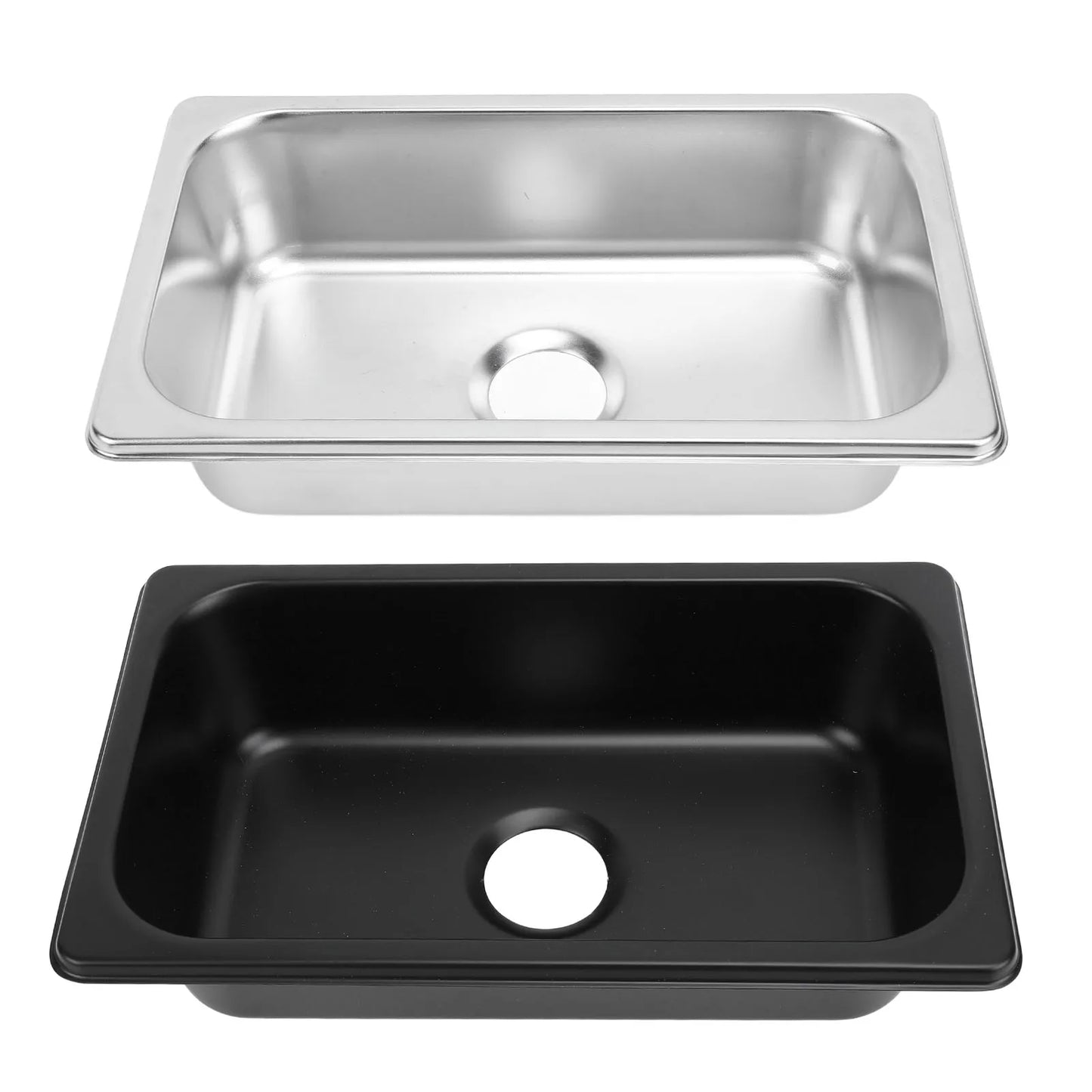 RV 304 Stainless Sink Kitchen Rectangular Hand Wash Basin Sink with 40mm Sewer Outlet For RVs Campers Yachts Boats Accessories