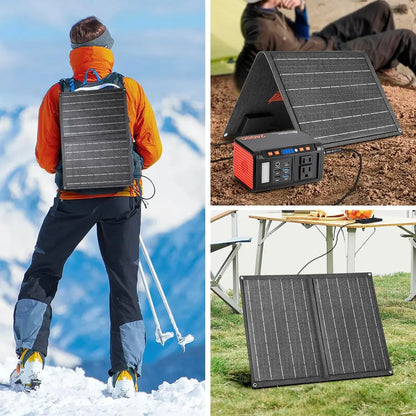 Solar Generator Camping Portable Power Station with Solar Panels Included Peak Solar Charger Power Bank AC DC USB Ports