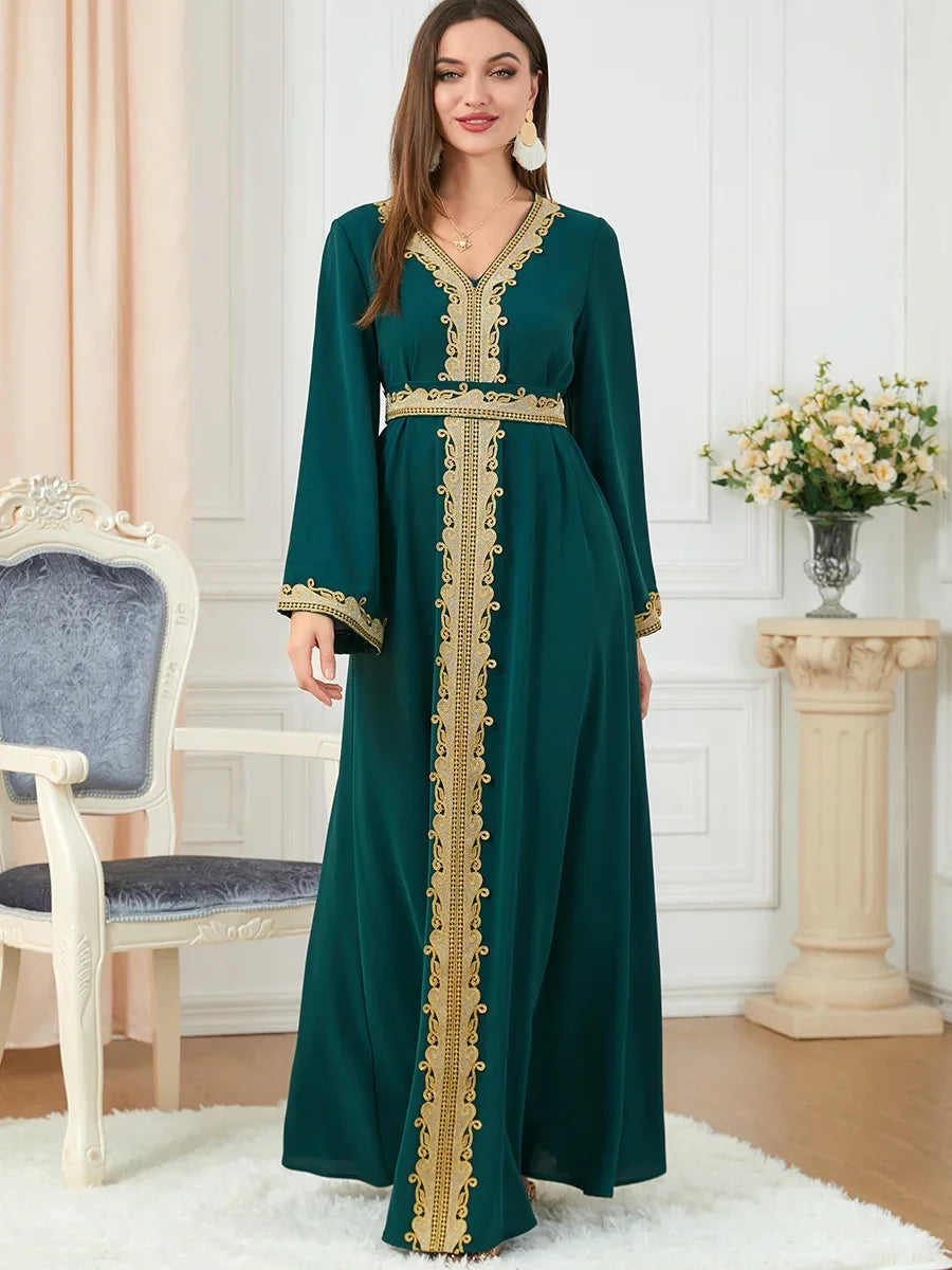 Arab Morocco Muslim Dress Abaya Women embroidery maxi Abayas Dubai Turkey Islam Kaftan Longue Musulmane Vestidos Largos 2022