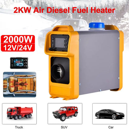 Auxiliary Air Parking Heater 8KW/2KW Remote Control Air Heating Diesel Car Heater With LCD Display For Camper Van Trucks Boats