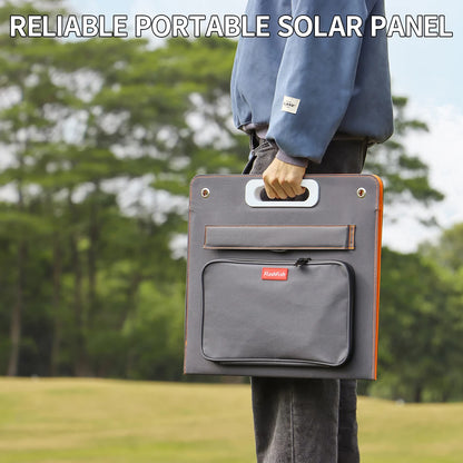 FF Flashfish 18V 60W Foldable Solar Panel Portable Solar Charger with DC Output USB-C QC3.0 for Phones Tablets Camping RV Trip