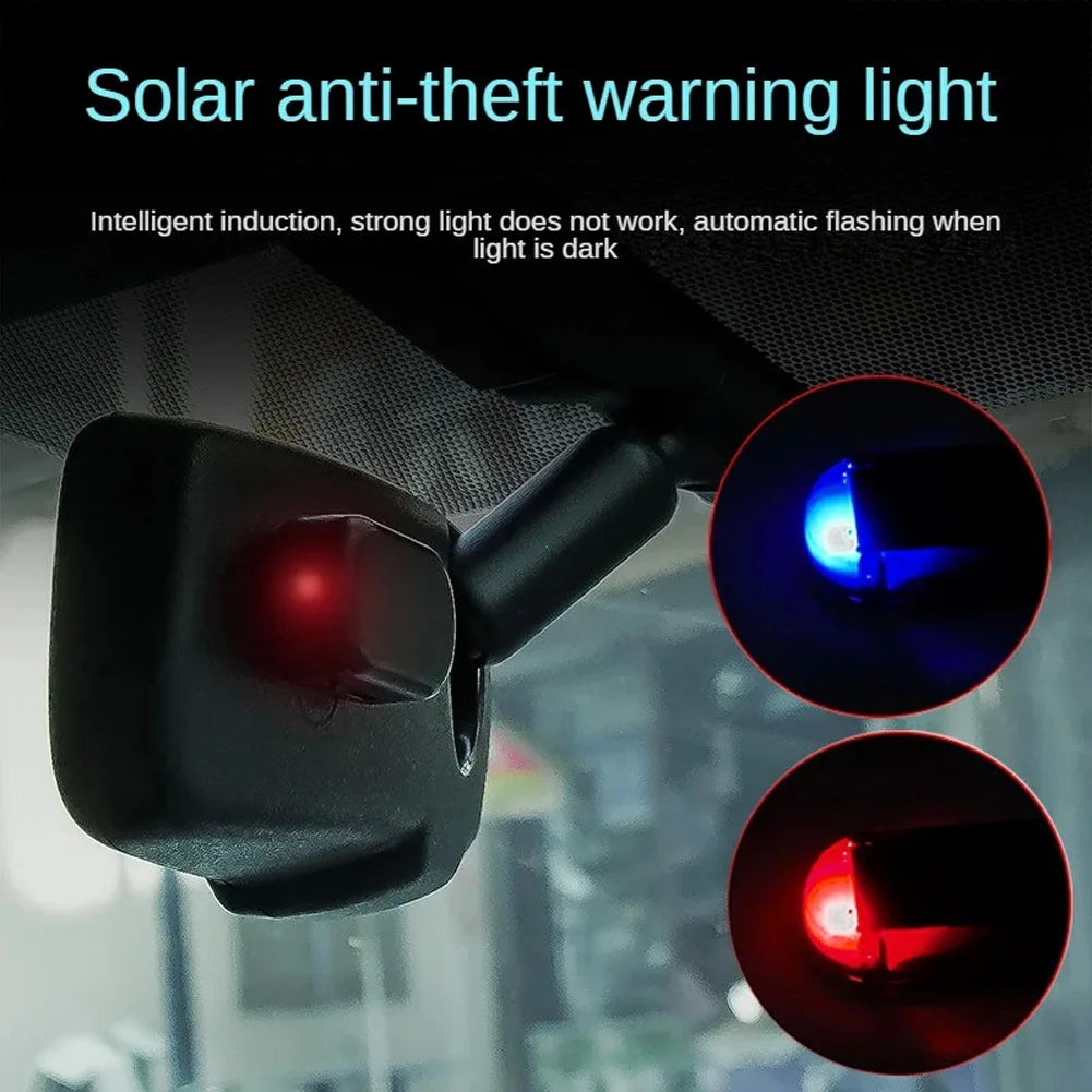 Car Fake Security Light Solar Powered Simulated Dummy Alarm Wireless Warning Lamp Anti-Theft Caution Lamp LED Flashing Imitation