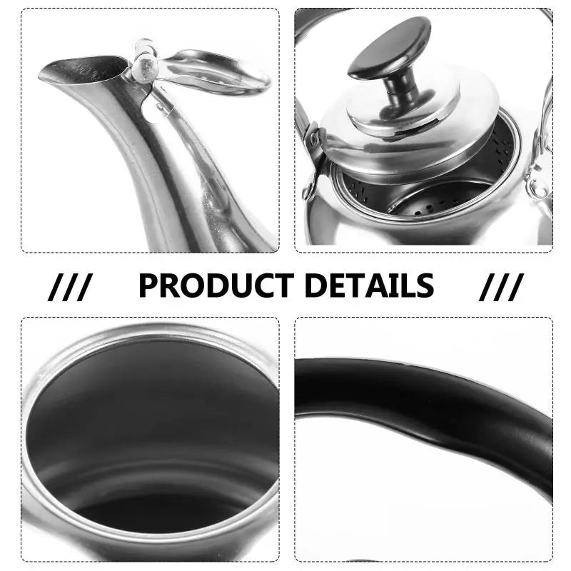 1/1.5L Stainless Steel Whistle Teakettle Large Capacity Boil Water Kettle With Filter Screen For Induction Cookers Gas Stoves