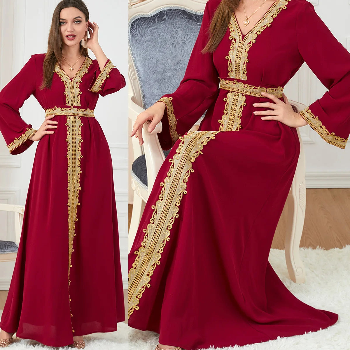 Arab Morocco Muslim Dress Abaya Women embroidery maxi Abayas Dubai Turkey Islam Kaftan Longue Musulmane Vestidos Largos 2022