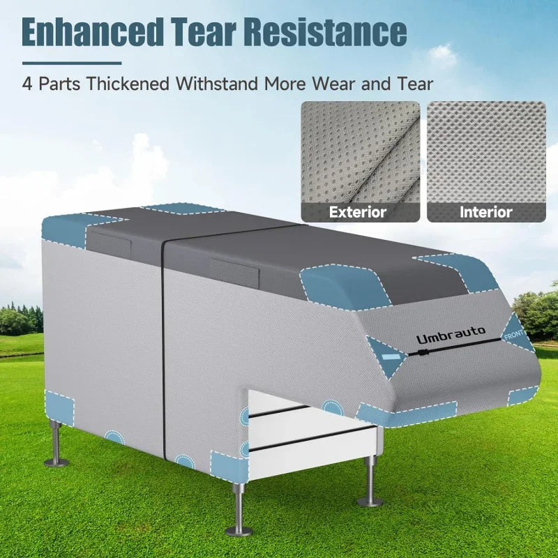 Truck Camper Cover, Anti-Tear 7 Layer Top RV   Fits 8-10FT Slide-in  , All Season Protection Motorhome RV