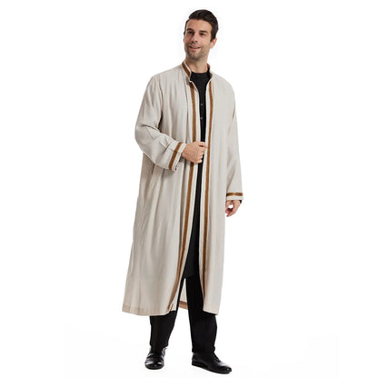 Eid Cardigan Muslim Men Jubba Thobe Mens Abaya Long Dress Islamic Ramadan Kimono Long Robe Saudi Arabic Musulman Caftan Dubai