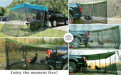 Mosquito Net, Portable SUV Tent Tailgate Shade Car Canopy for Outdoor Camping Car Travel