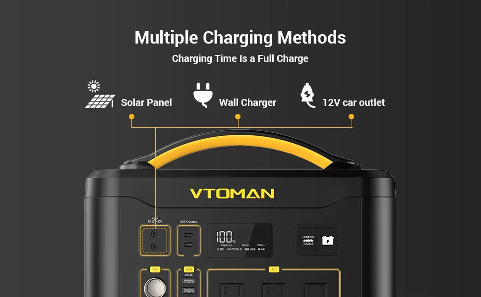 VTOMAN JUMP 2200 Portable Power Station 828/1548Wh LiFeP04 Battery Solar Generator Solar for Home Outdoor Camping