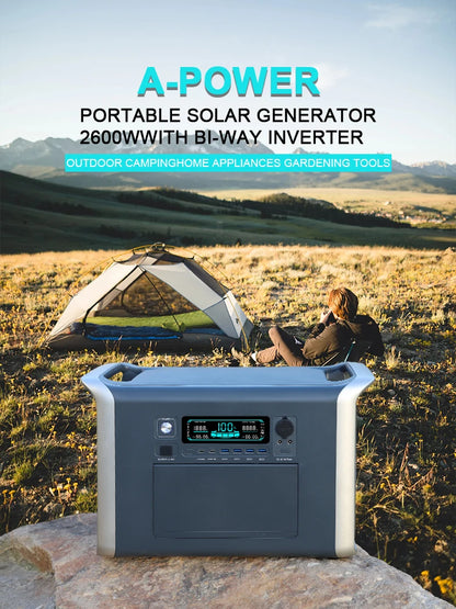 2600W 2400W portable power station lifepo4 UPS Power Supply Camping Solar Electric Generator Power Bank Rechargeable battery Out