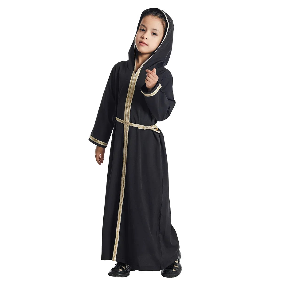 Kids Muslim Girls Abaya Prayer Hooded Long Maxi Dress Turkey Kaftan Arab Robe Dubai Islam Morocco Eid Party Ramadan Gown Caftan