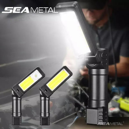 SEAMETAL Portable Work Light 6-Mode 360-Degree Led Charging Head-Mounted/Magnet Base Foldable Inspection Light for Car Repair