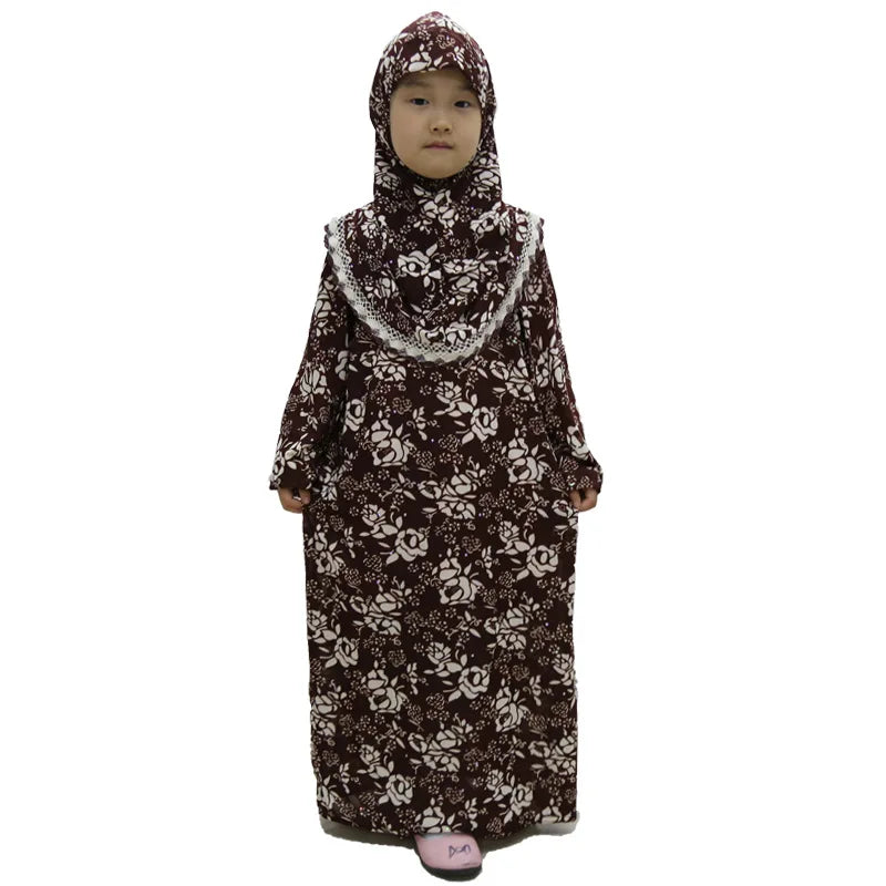 Ramadan Arab Clothing Girls Dress Hijab kaftan Dubai Abaya Kids Dress Islamic Clothes for Muslim Girls Turkish Dresses Moroccan