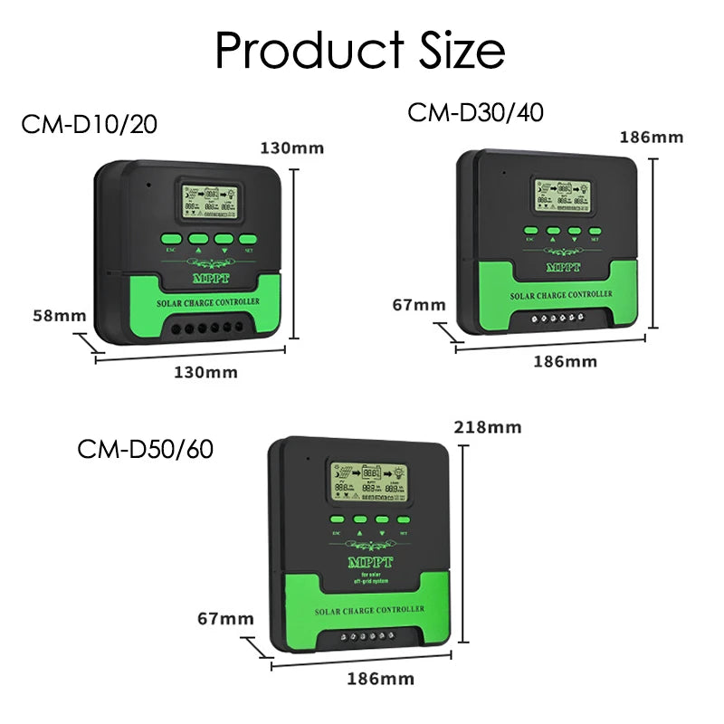 12/24V WIFI MPPT Solar Charge Controller 10/20/30/40/50/60A Solar Panel Battery Regulator LCD USB for Lifepo4 Lead Acid Lithium