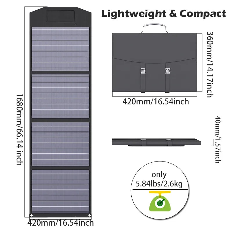 Flexible Foldable Solar Panel High Efficience Travel & Phone & Boat Portable 12V 2000w 1500w 1000w 500w Solar Panel Kit