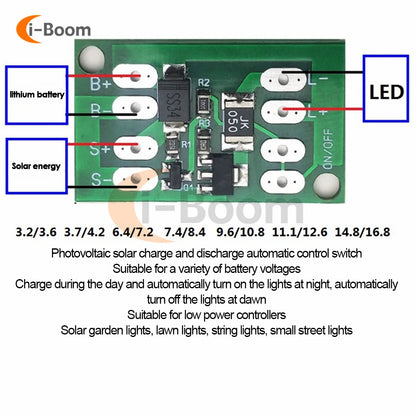 Automatic Solar Panel Battery Charger Board Night Light LED Lamp Control Switch Battery Charger Charging Controller Module