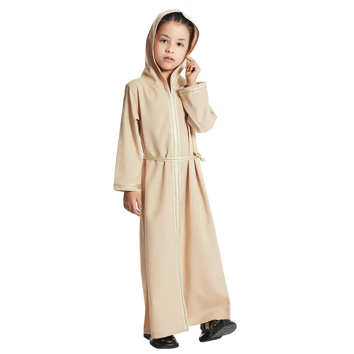 Kids Muslim Girls Abaya Prayer Hooded Long Maxi Dress Turkey Kaftan Arab Robe Dubai Islam Morocco Eid Party Ramadan Gown Caftan