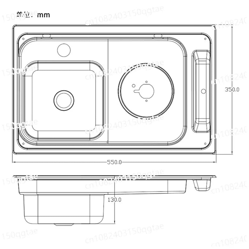 RV Gas Stove Multifunctional Folding with Sink Kitchen Gas Stove Sink Two in One Caravan Hidden Single-Head Stove for Outdoors