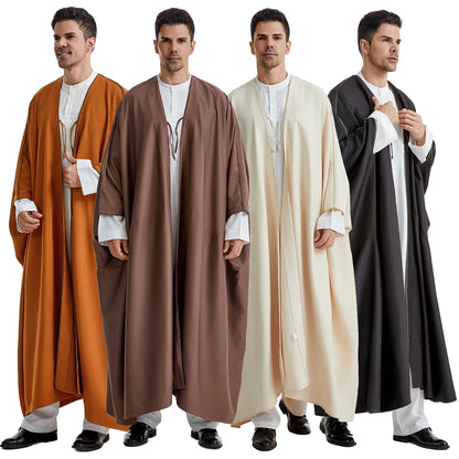 Abaya 2024 New Style Men's Robe, Arab, Saudi, Iranian, Dubai, United Arab Emirates Men's Muslim Fashion Outerwear Clothing M-XL