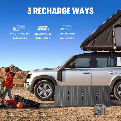 Portable Power Station 150W 155Wh Solar Generator 110V 42000mAh Portable Power Bank w/AC Outlet