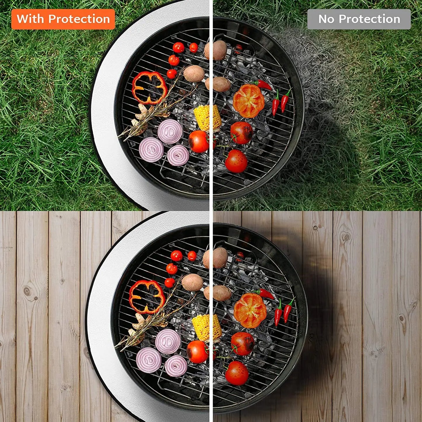 BBQ Grill Mat Fireproof Pad Flame Retardant Fiberglass Fire Blanket For Wood Burner Outdoor Picnic Barbecue Heat Insulation