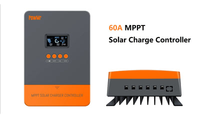 PowMr MPPT 60A 40A 30A 20A LCD Solar Charge Controller 12V 24V 36V 48V Auto Battery Solar Panel Smart Regulator Support Lifepo4