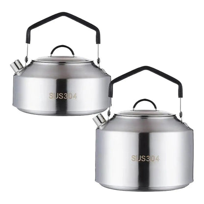 New Camping Kettles For Boiling Water 304 Stainless Steel Water Pot Outdoor Gas Cassette Stove Teapot Kitchen Whistling Kettle