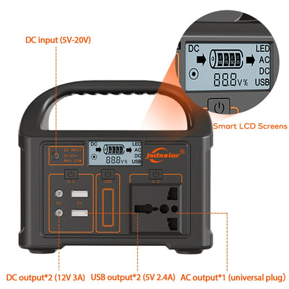 100W/300W 24000mAh LiFePO4 Portable Power Station Mobile Power Supply Solar Generator 220V/110V Station Power Bank for Camping