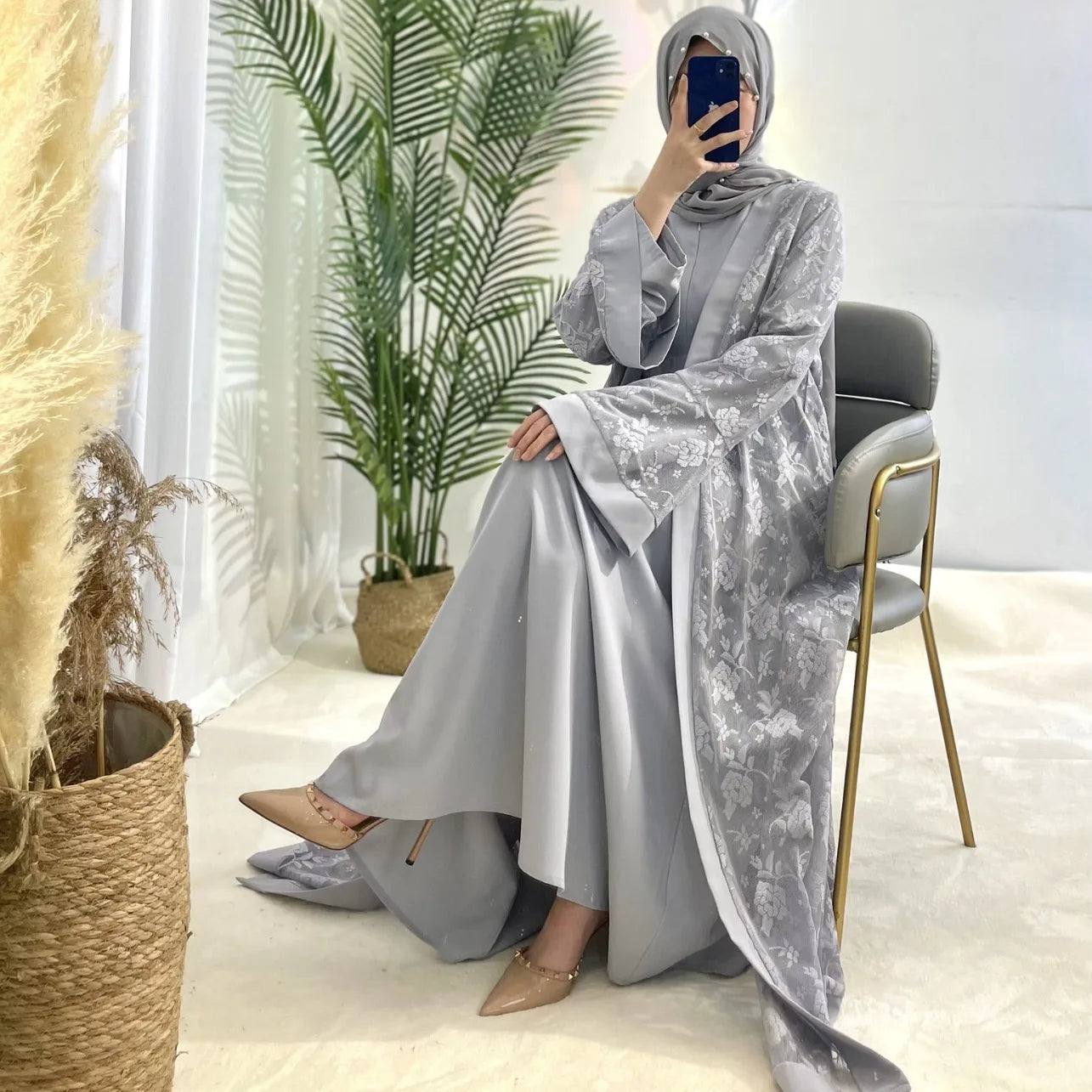 Ramadan Morocco Dubai Muslim Luxury Fashion Women's Islamic Traditional Clothing Arab Dress Kaftan Abaya Robe Robe